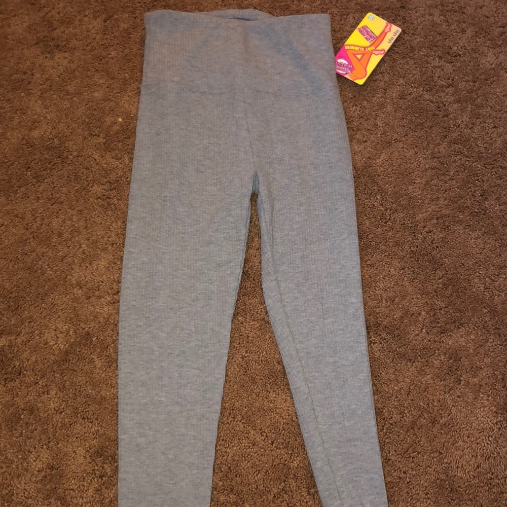 grey ribbed leggings